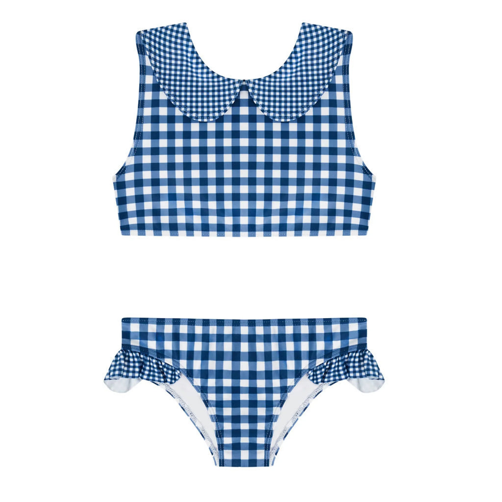 girls navy gingham sailor bikini