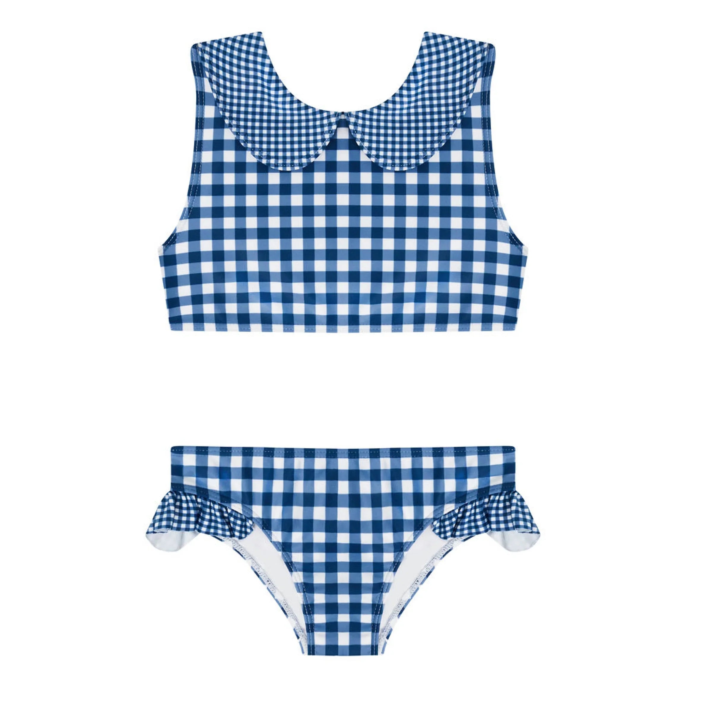 girls navy gingham sailor bikini
