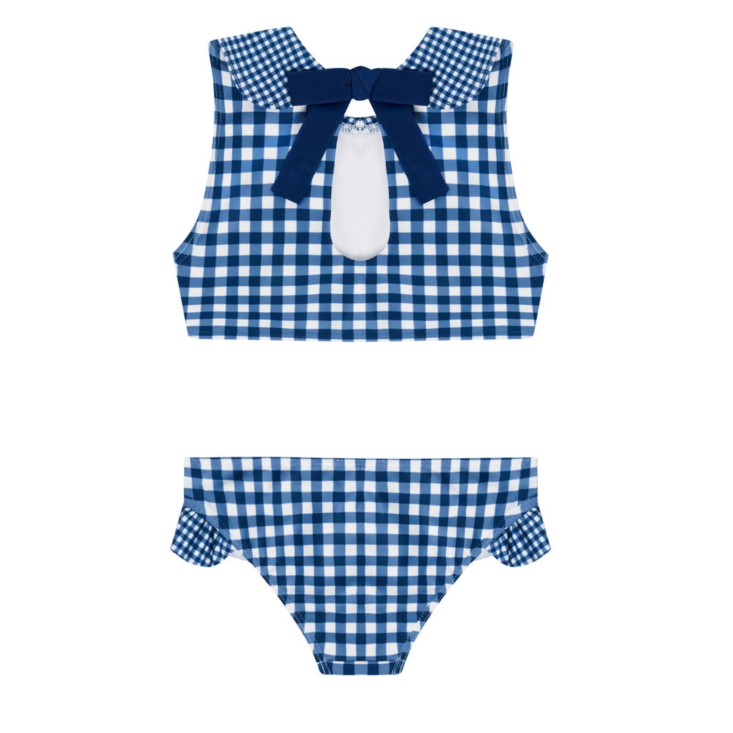girls navy gingham sailor bikini