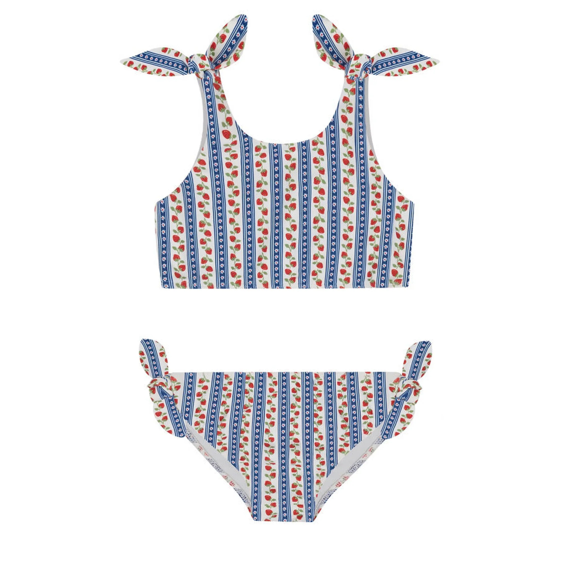 girls strawberry fields tie knot bikini