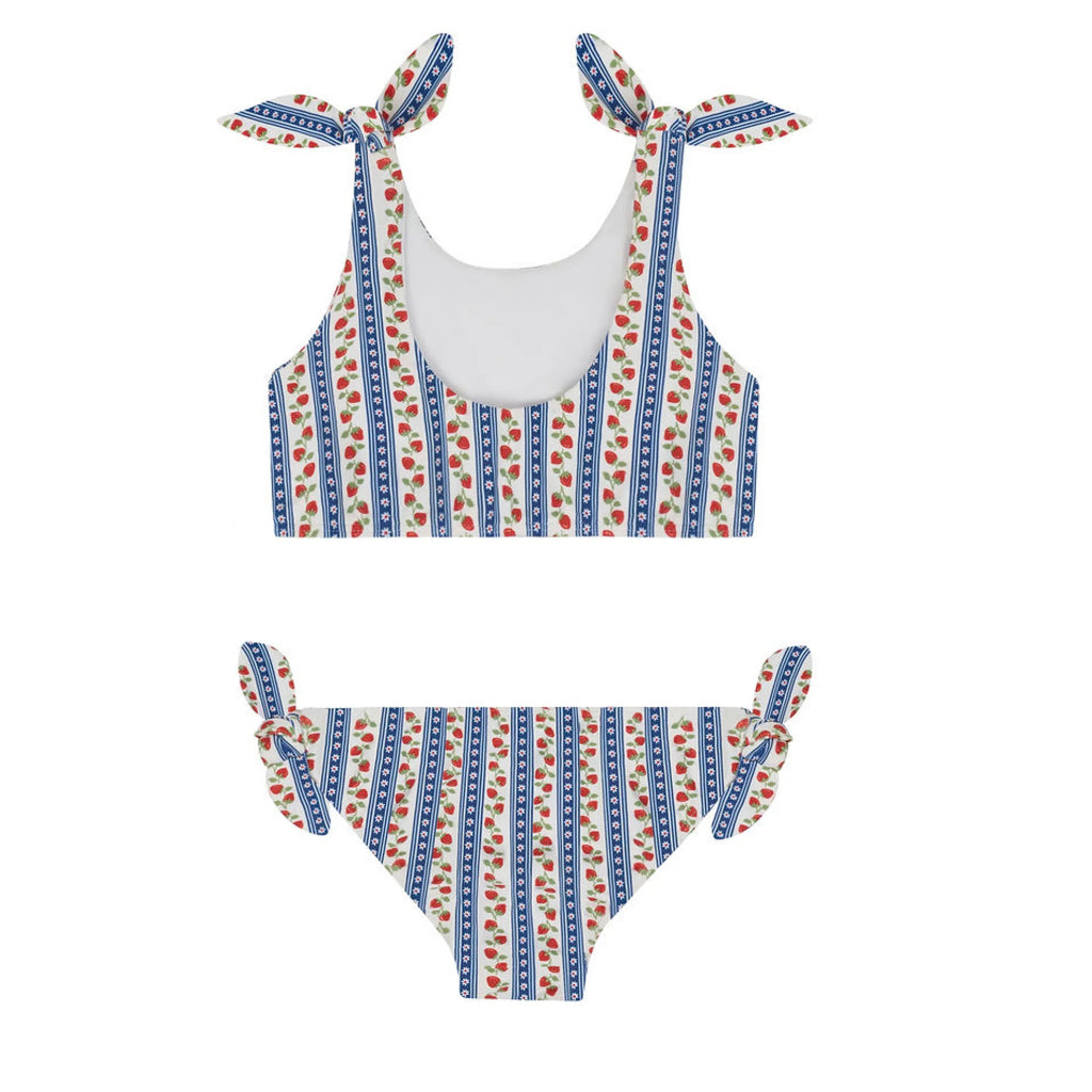 girls strawberry fields tie knot bikini