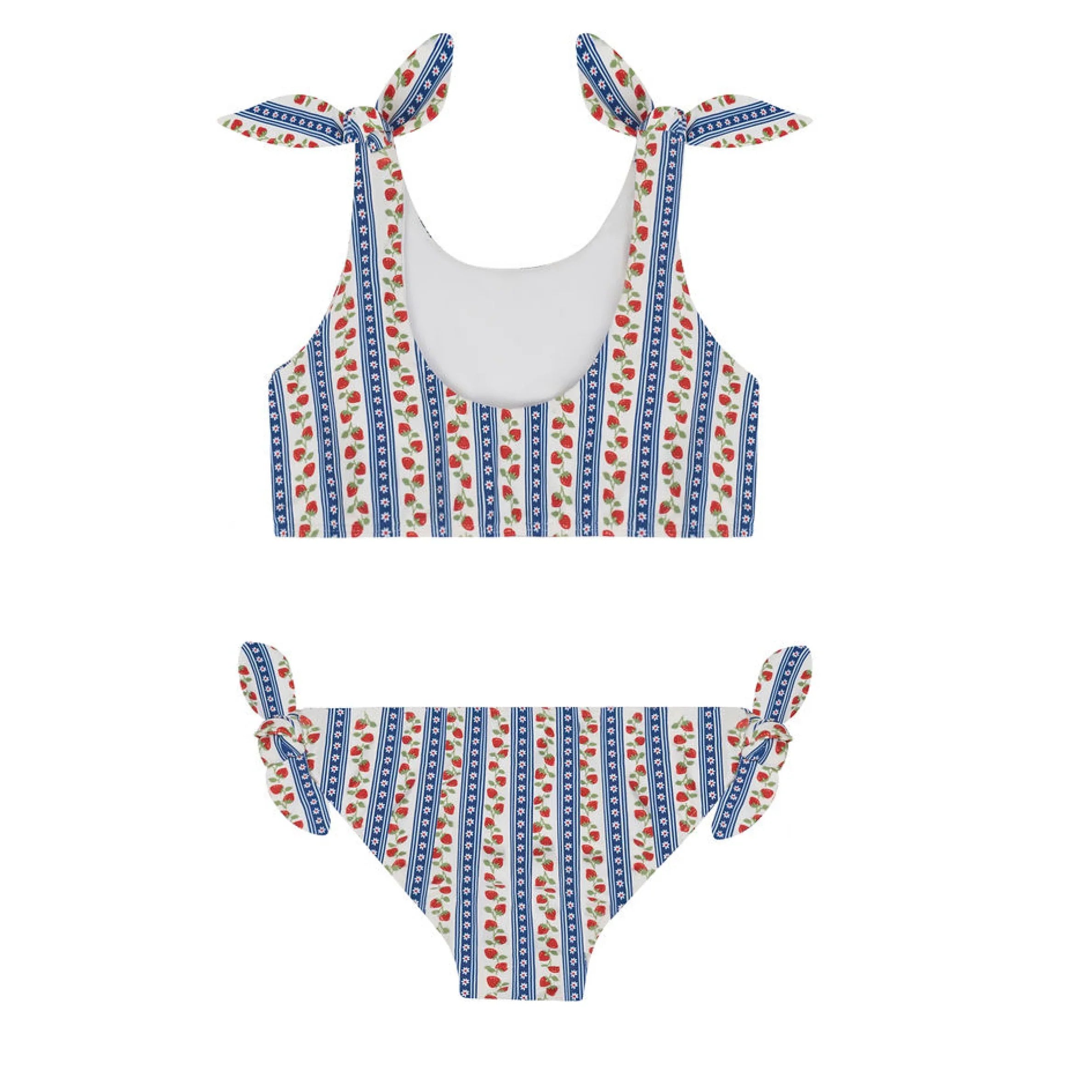 girls strawberry fields tie knot bikini