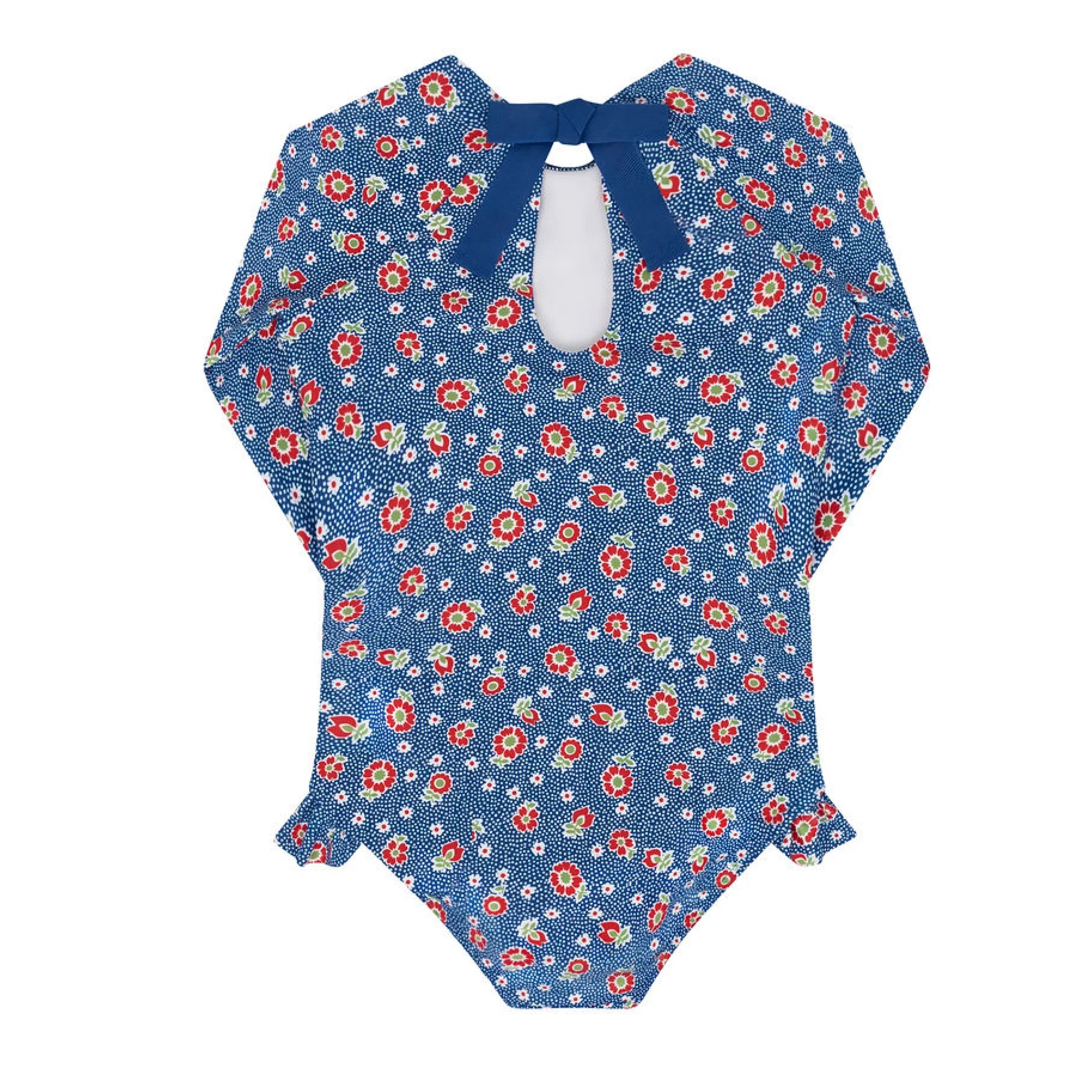girls navy floral rashguard one piece