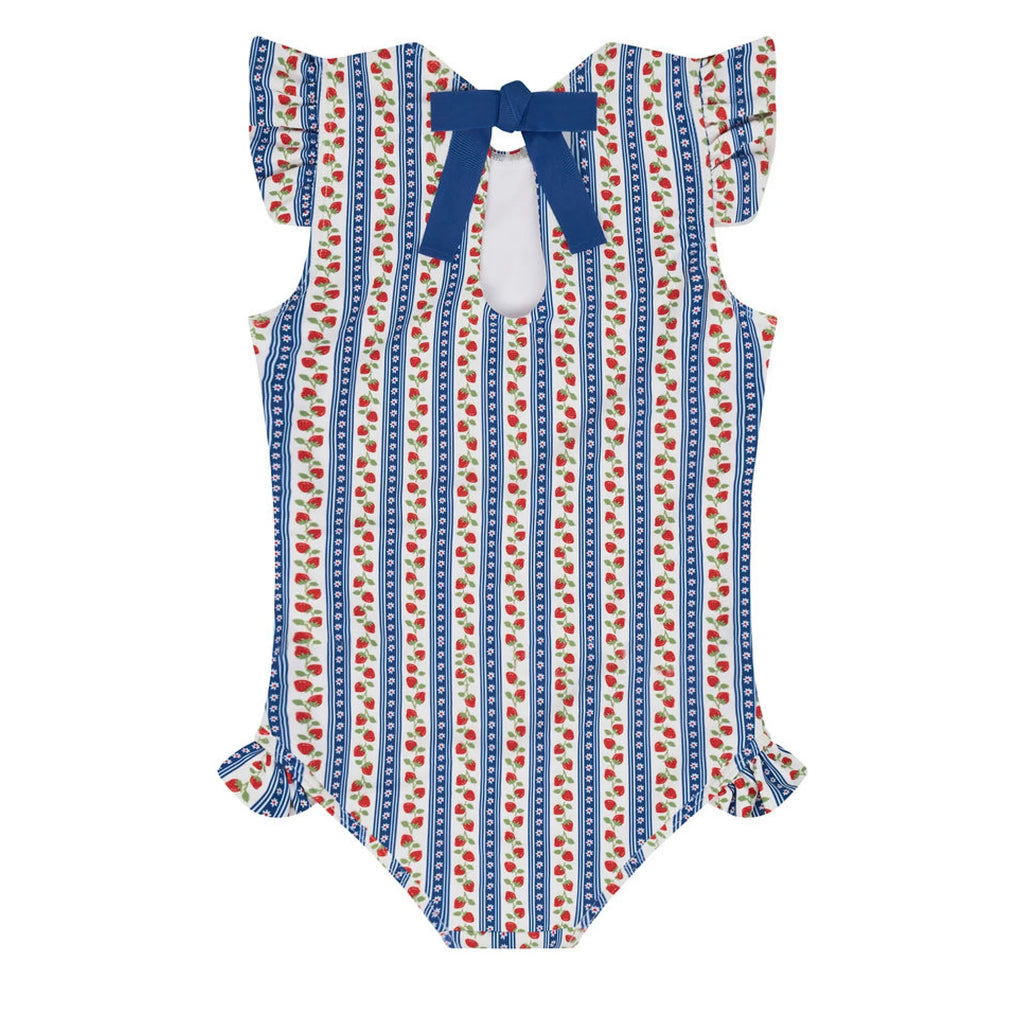 girls strawberry fields ruffle cap sleeve one piece