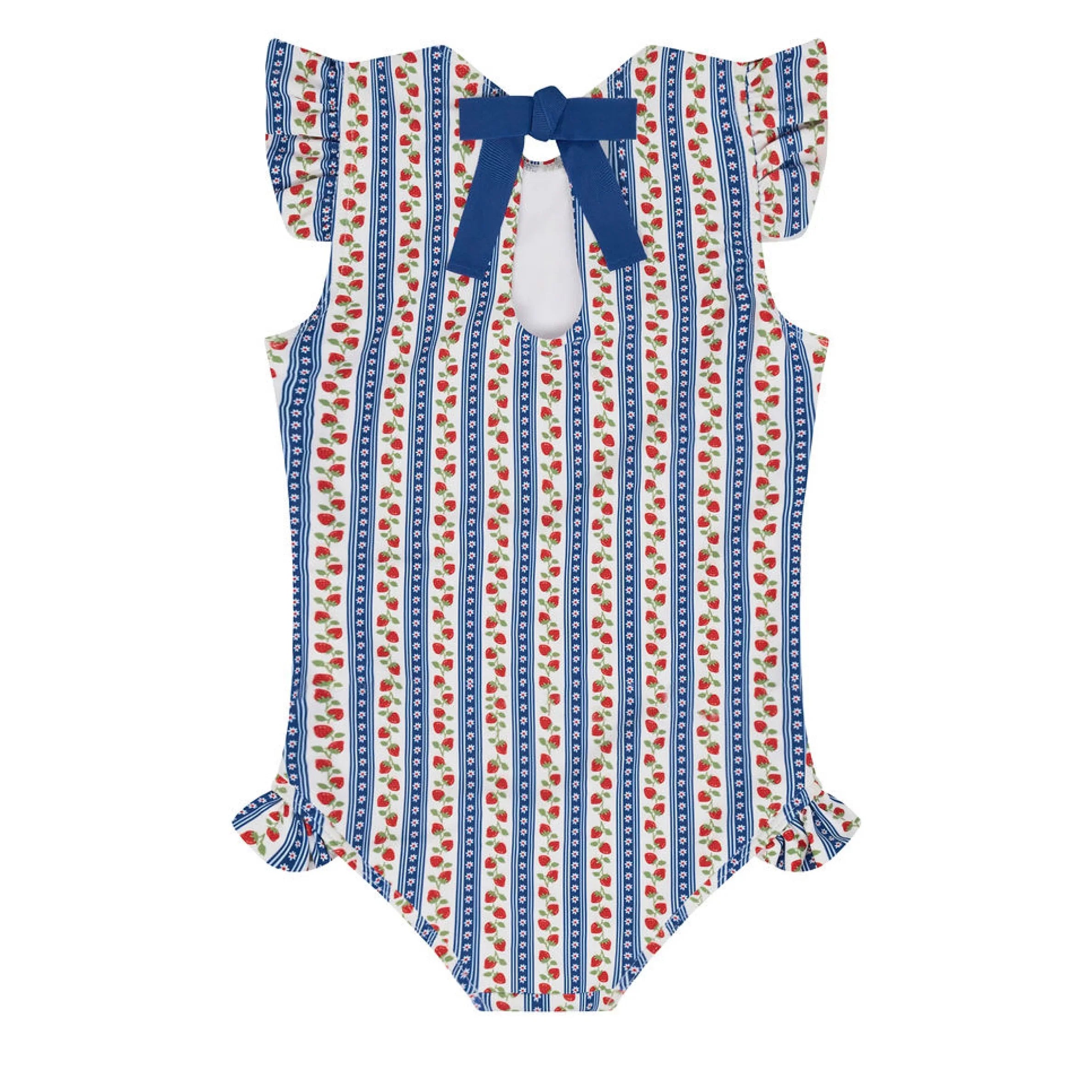 girls strawberry fields ruffle cap sleeve one piece