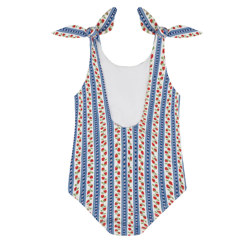 girls strawberry fields tie knot one piece