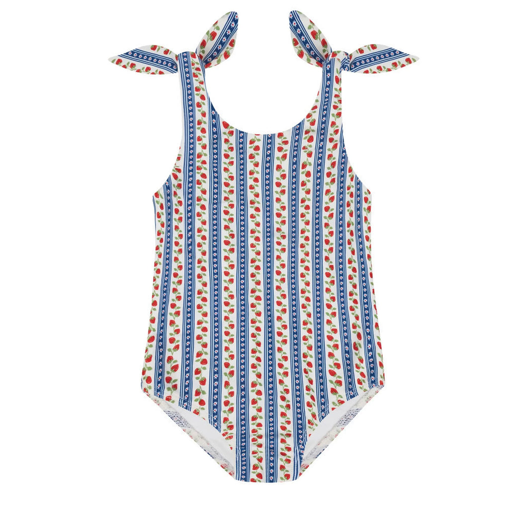 girls strawberry fields tie knot one piece