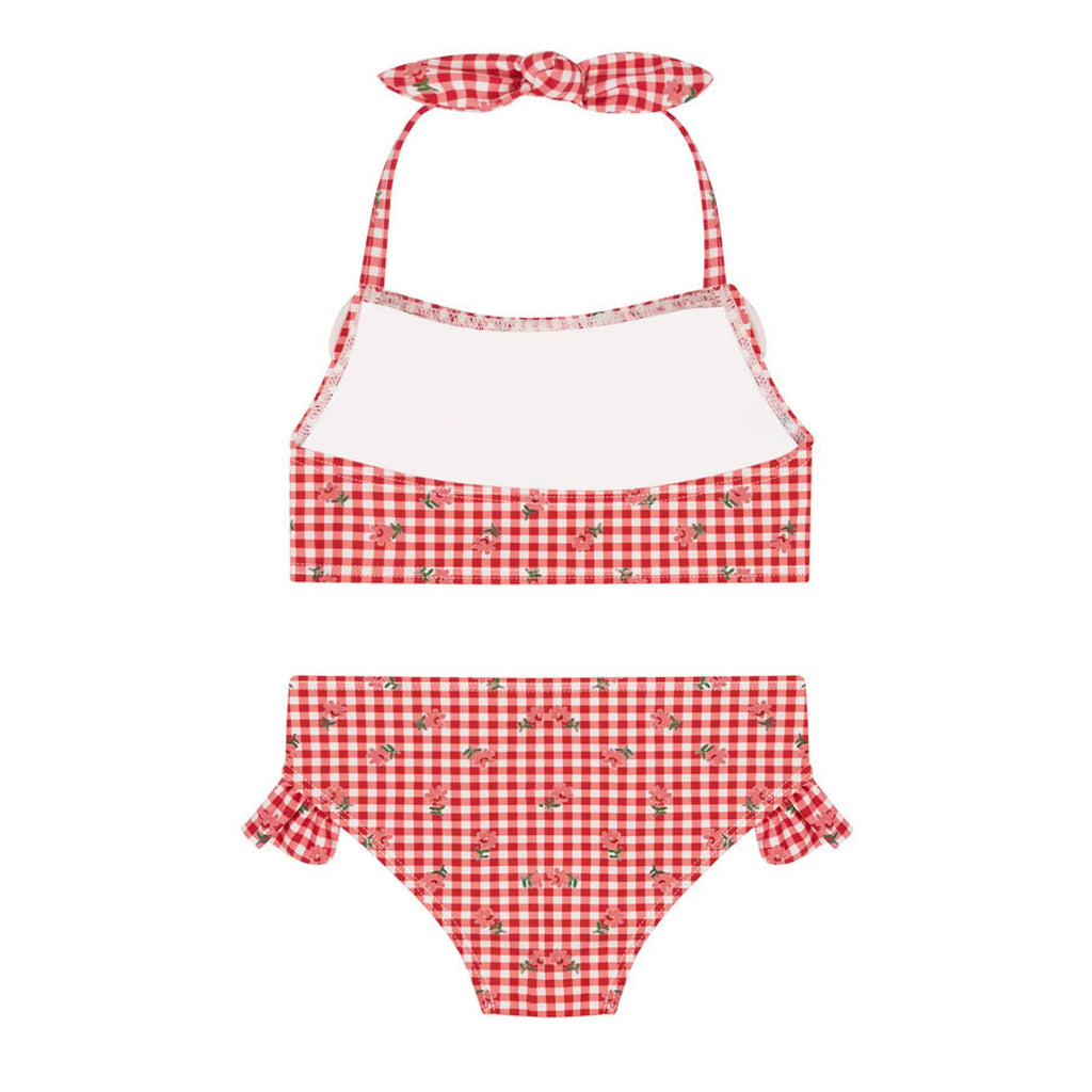 girls floral gingham halter scoop neck two piece