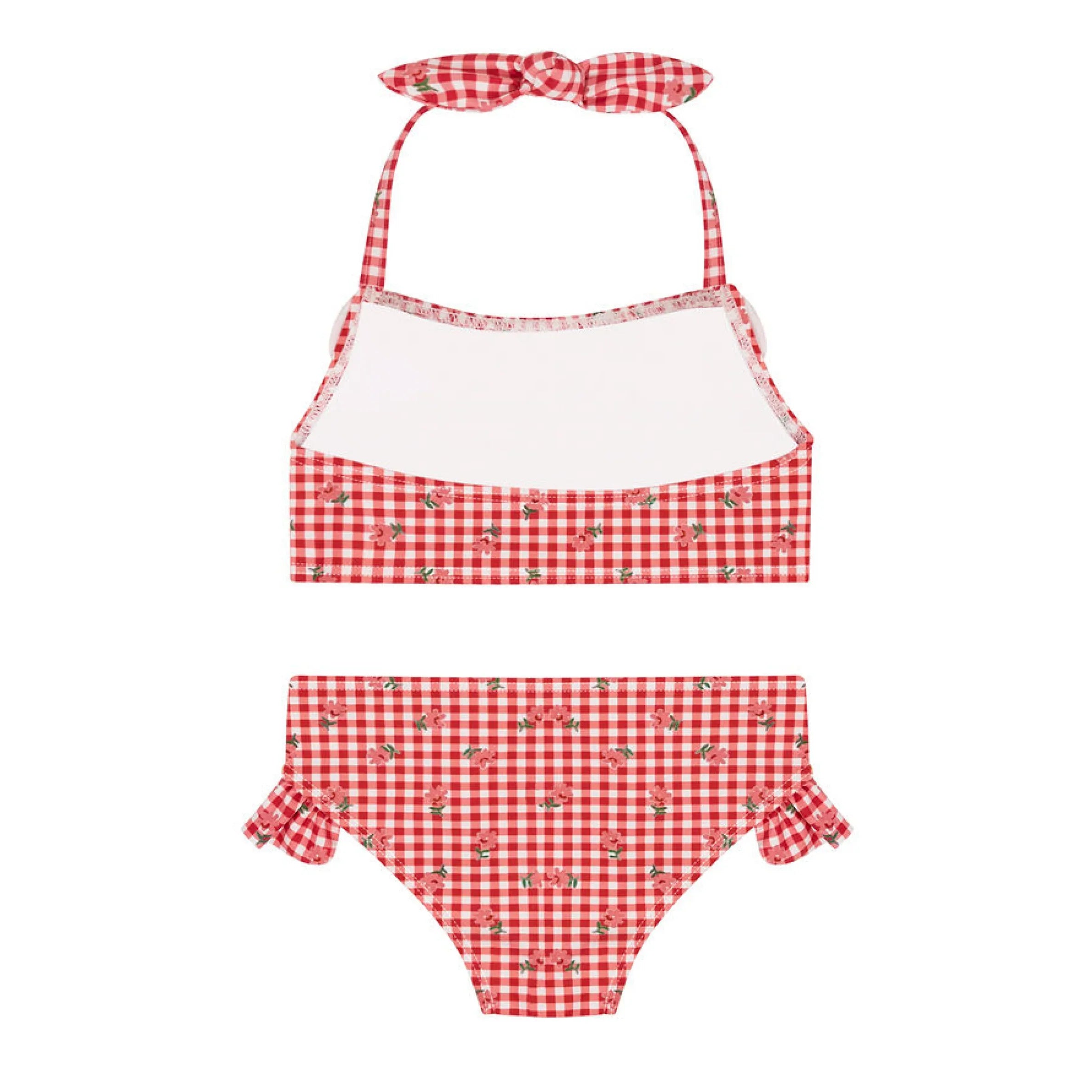 girls floral gingham halter scoop neck two piece
