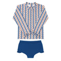 girls strawberry fields tie knot sleeve rashguard set
