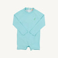 Edisto Egg Blue with Grace Bay Green Stork Price Pool Romper