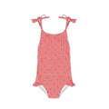 girls floral gingham front tie strap halter one piece